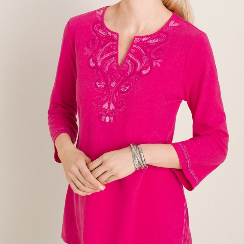 NWT - Chico’s Embroidered Tunic Top Size 1 (Medium)
